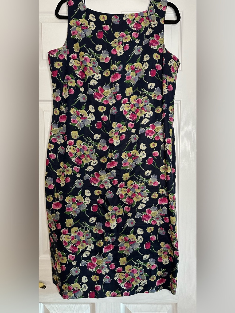 Ralph Lauren Navy Pencil Skirt with Pink & Lime Floral Print